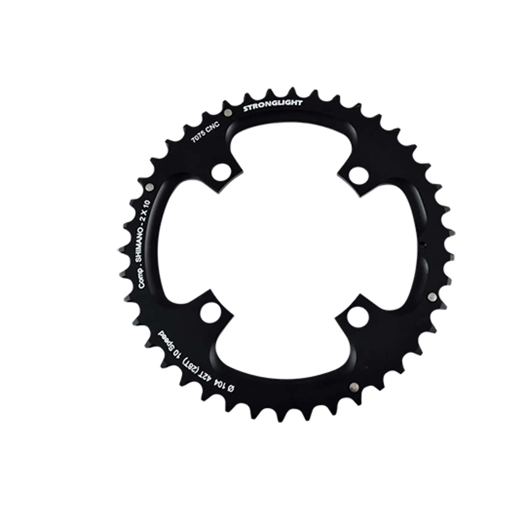 Cykeldiskplatta 104 yttre 4 armar aluminium Stronglight 7075