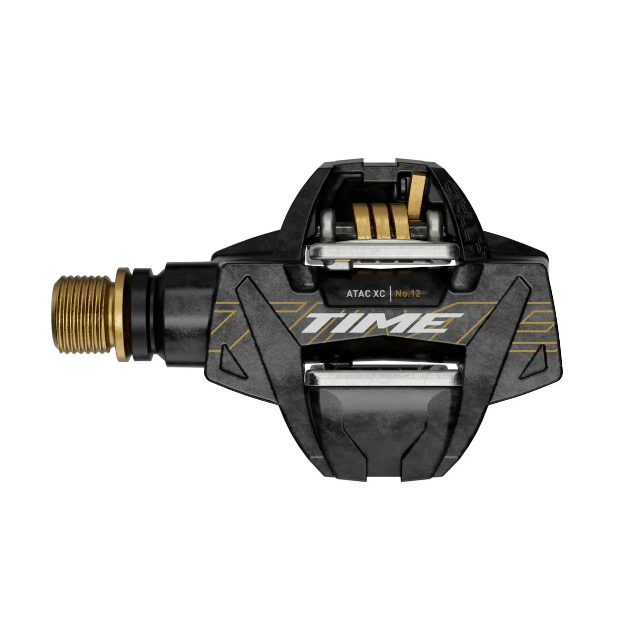 Pedaler 12 Titanium Kolfiber/Guld + ATAC Klossar 13°/17° C1 TIME XC
