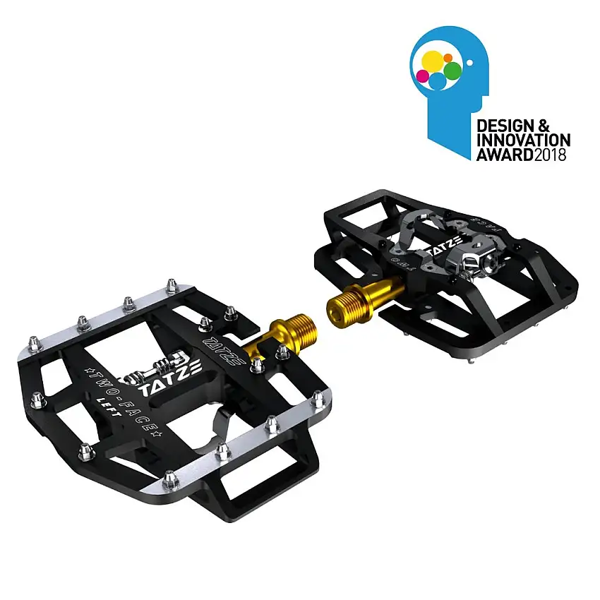 Cykelpedaler Tatze Two-Face Titan platform/SPD svart