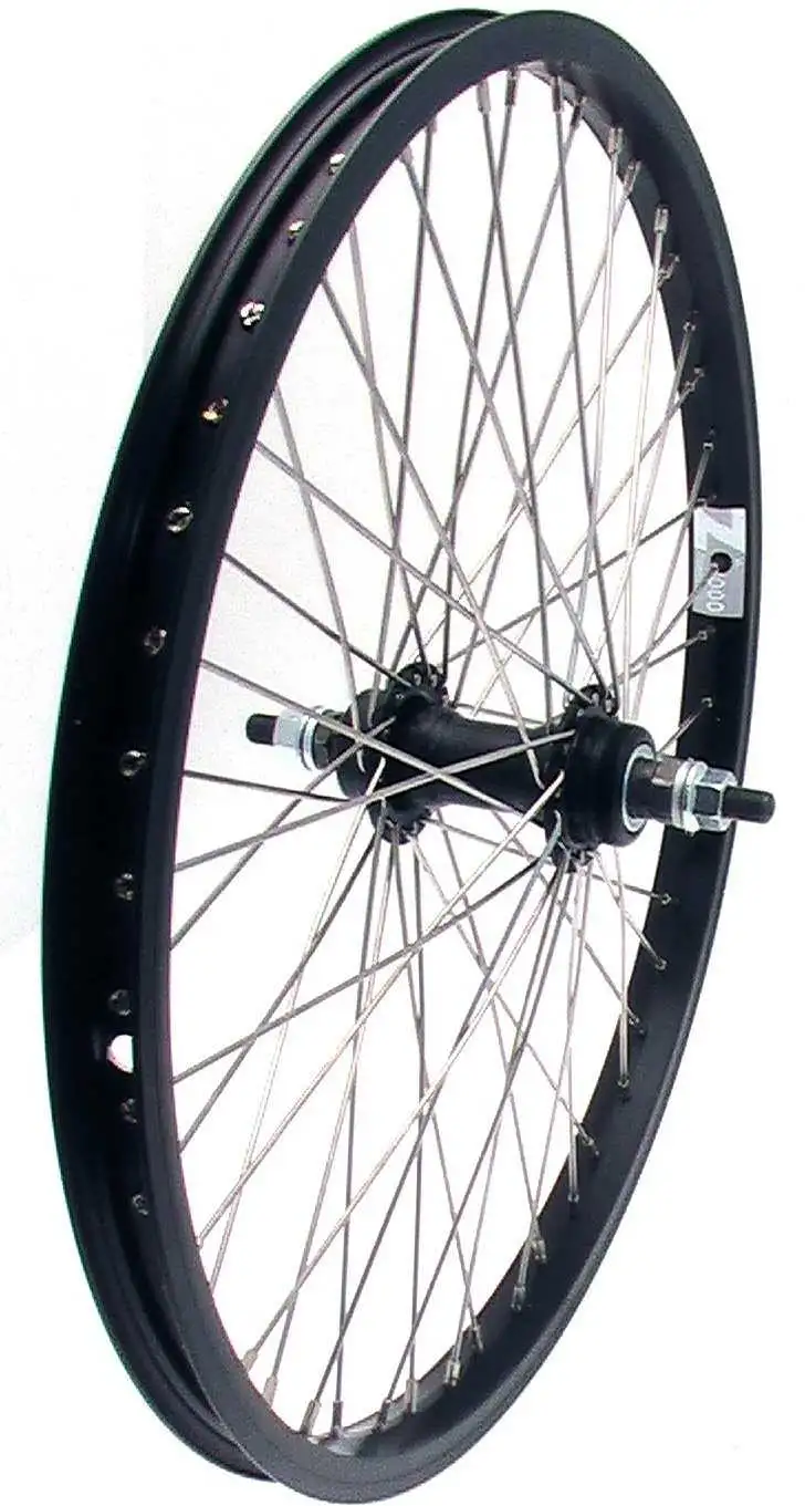Bakhjul BMX 406 mm 20" 10 mm axel 48 Ekrar svart