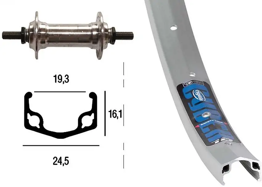 Framhjul 622 mm 28" Mutteraxel