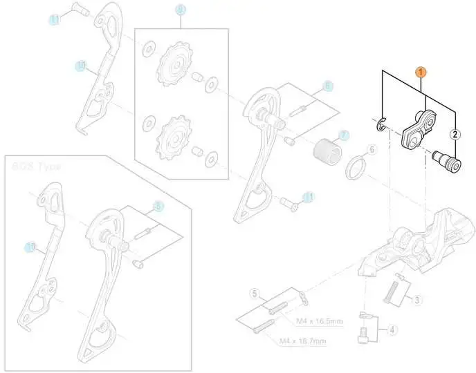 Bakväxelbult Shimano till RD-M781