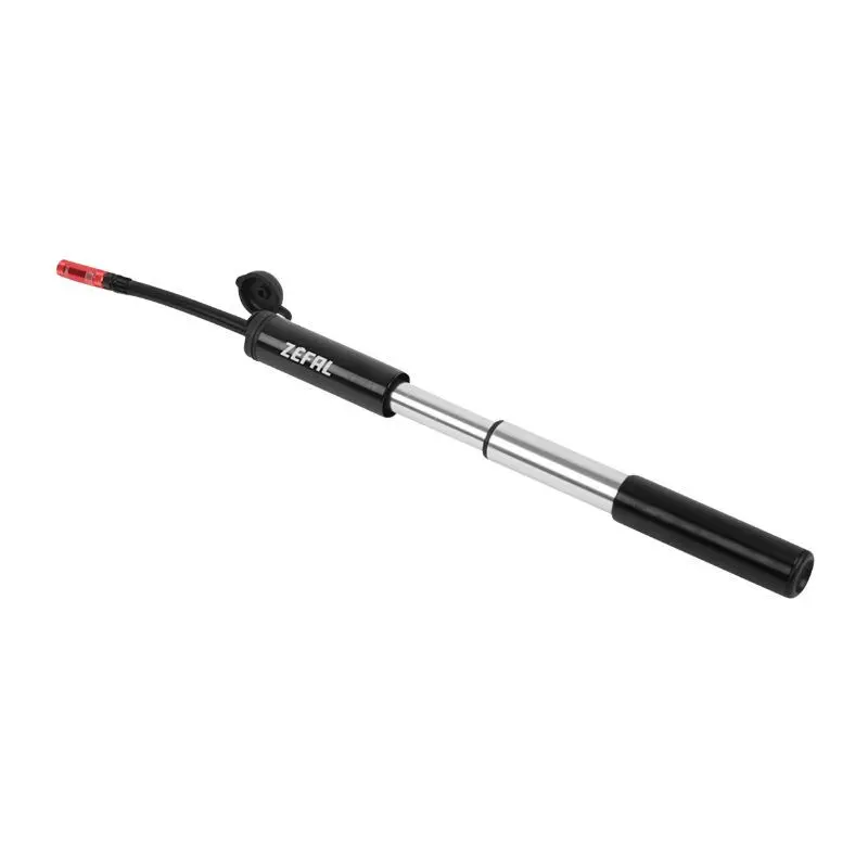 Svart minipump i aluminium 5,5 bar däck med fästklämmor Zefal VP-VS