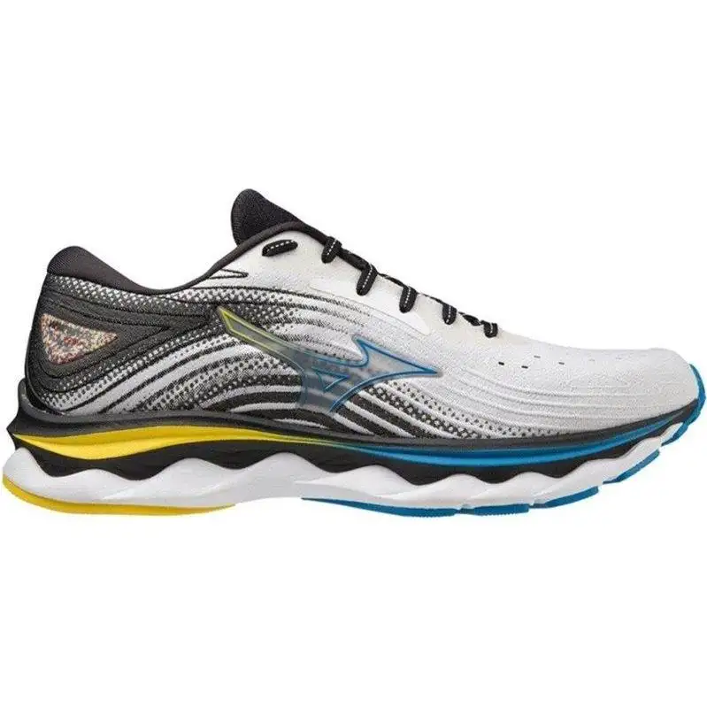 Löparskor Mizuno Wave Sky 6 Herr White/Cybper Yellow/Indigo Bunting