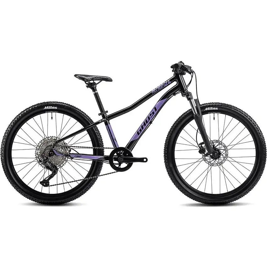 Barncykel Ghost Lanao 24" Full Party Svart/Lila
