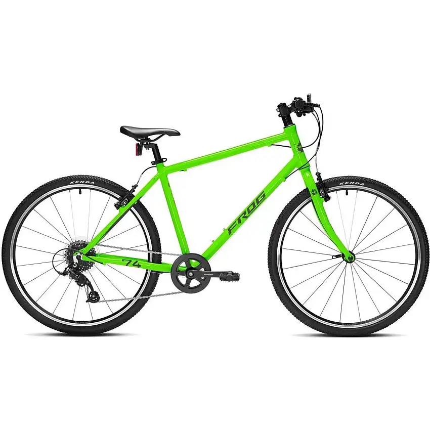 Barncykel Frog 74 Metallic Grey Neon Green 26"