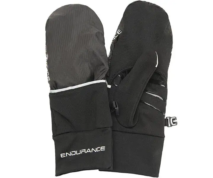 Endurance Löparhandskar Silvertonrun Mittens unisex Black