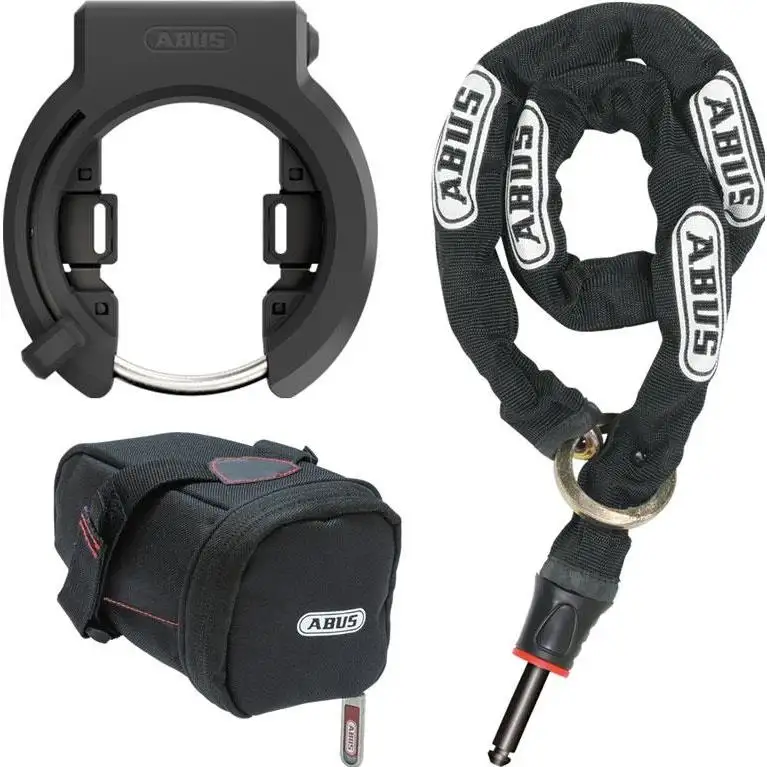 Abus Ringlås 6950M X-PLUS GRANIT m/kätting och väska Svart