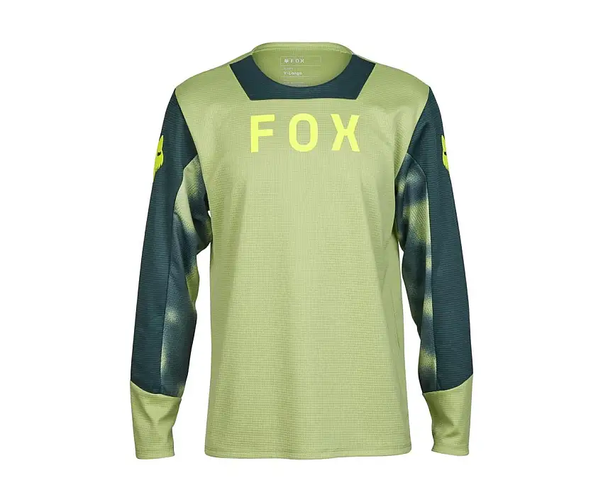 Fox Cykeltröja Yth Defend LS Taunt Grön