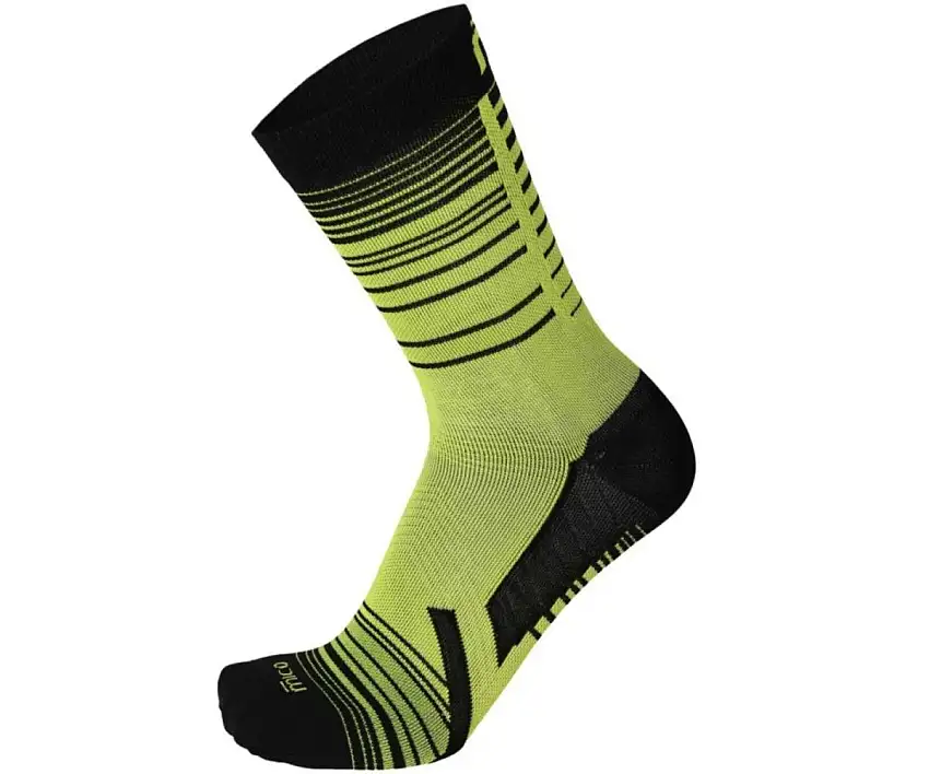Mico Lightweight M1 Trail Run Crew Socks Yellow/Black unisex