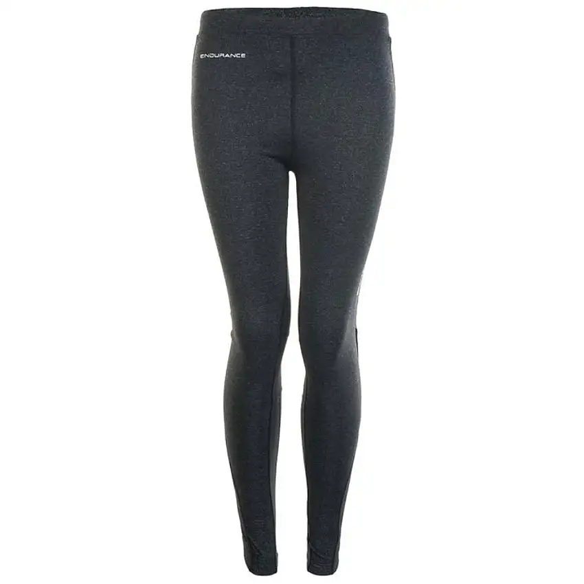 Endurance Löpartights Stevens Long Melange Tights unisex Dark Grey Melan