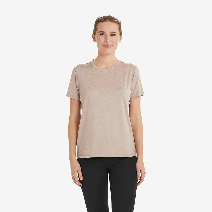 Endurance Löpartröja Maje Melange S/S Tee dam Warm Taupe