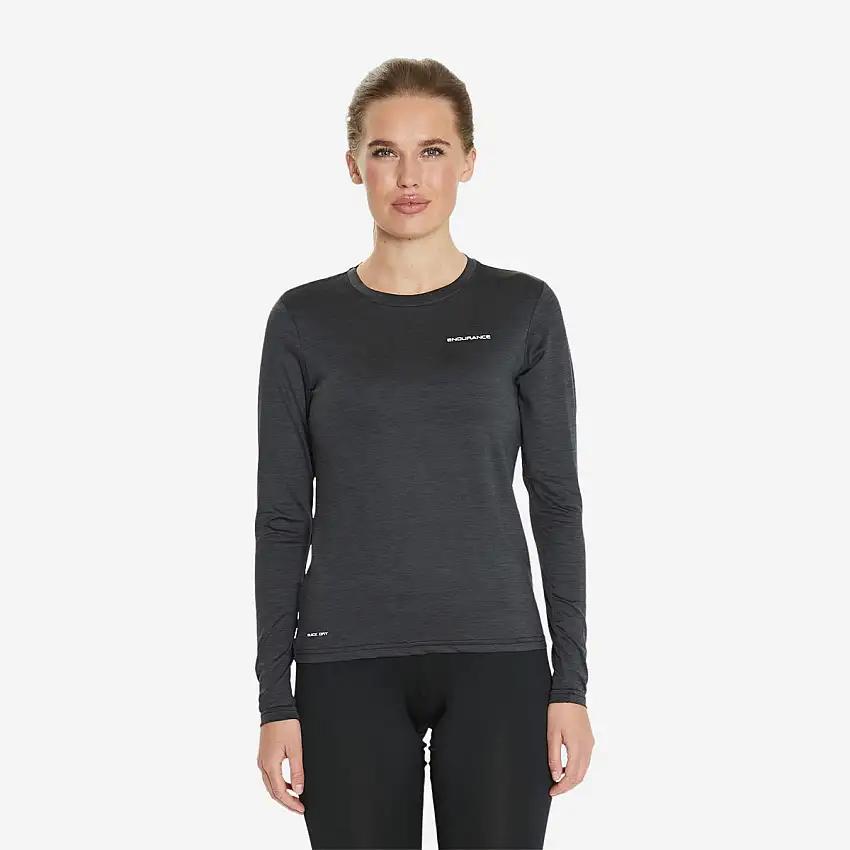 Endurance Löpartröja Maje Melange L/S Tee dam Black