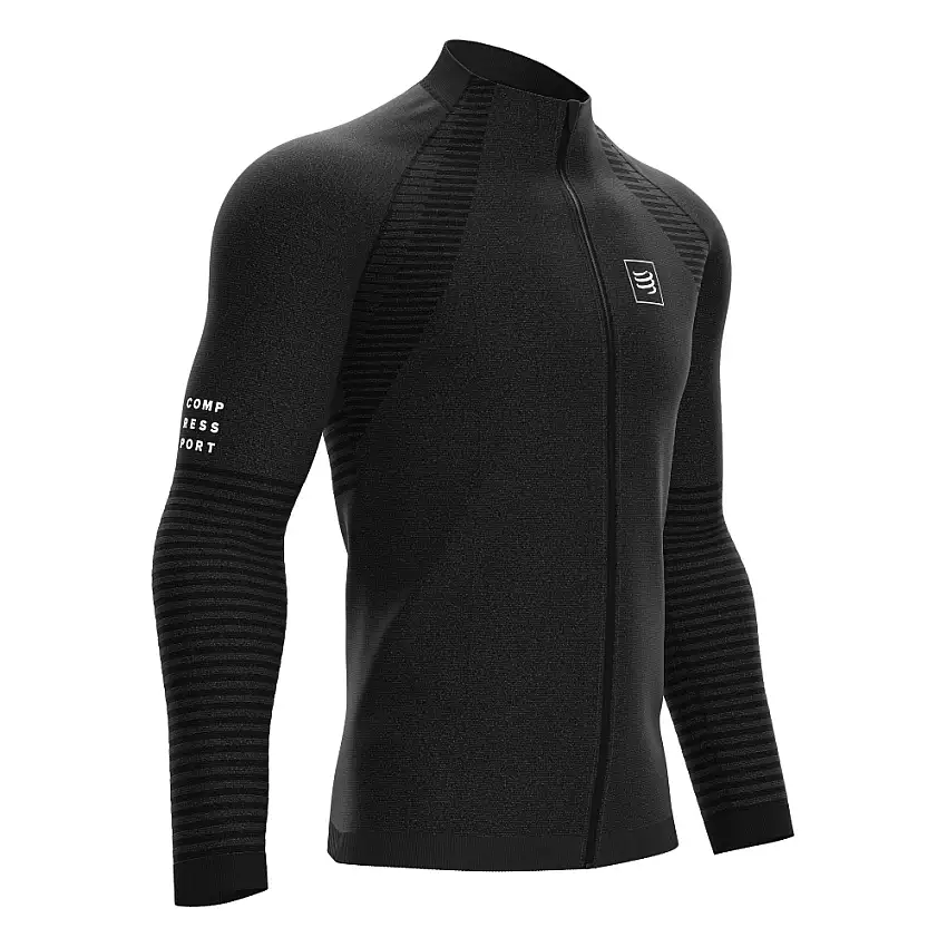Compressport Löpartröja Seamless Zip Sweatshirt herr Black