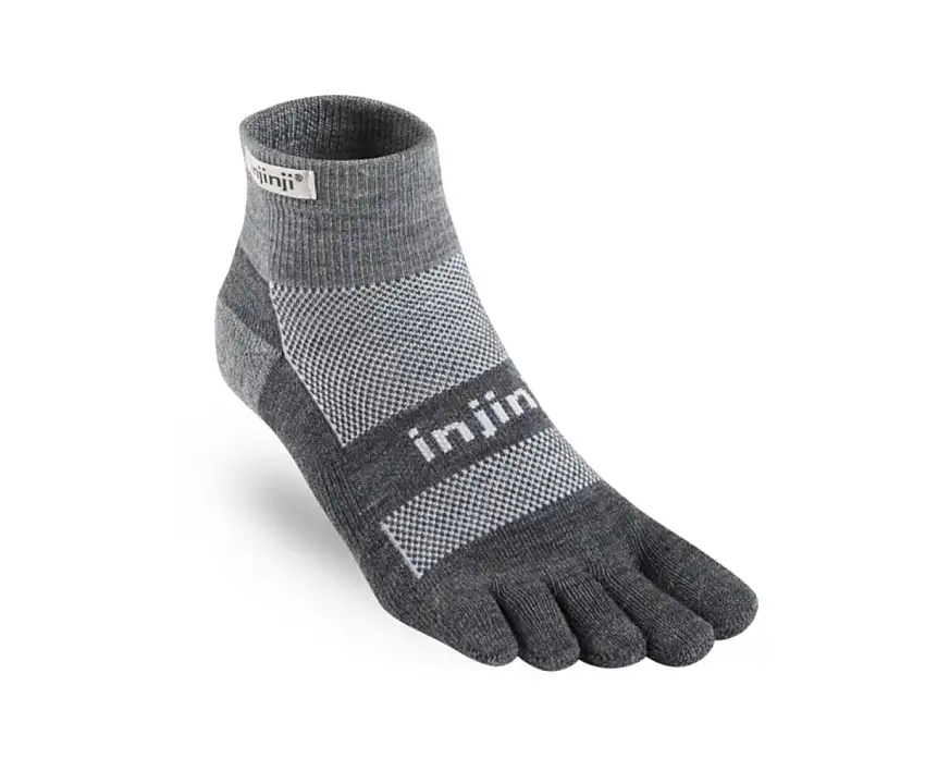 Injinji Löparstrumpor Outdoor Midweight Mini Crew Nuwool unisex Charcoal/Black