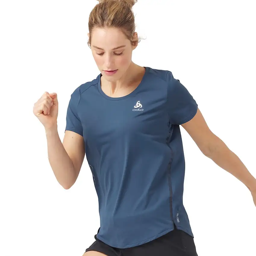 Odlo Löpartröja T-shirt Short Sleeve Crew neck Zeroweight dam Blue Wing Teal