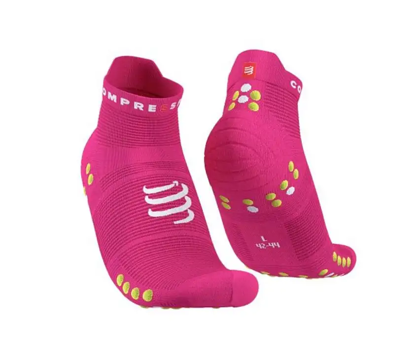 Compressport Löparstrumpor Pro Racing Socks V4.0 Ultralight Run Low unisex Fluo Pink/Primerose