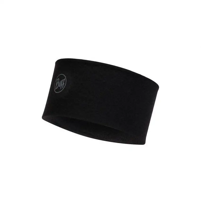 Buff Merino Wide Headband o/s unisex Solid Black