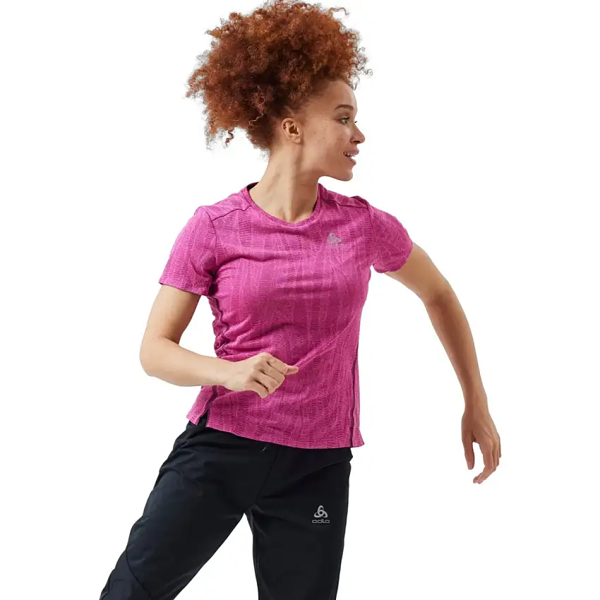 Odlo Löpartröja T-shirt Crew Neck Short Sleeve Zeroweight dam Festival Fuchsia Melange