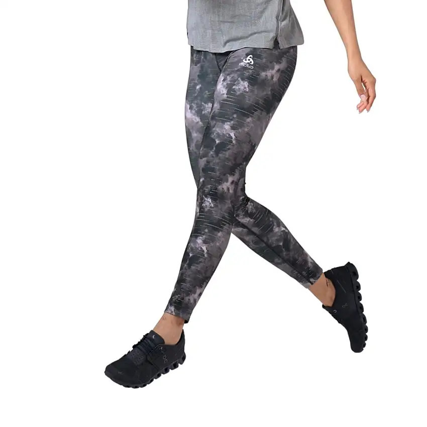 Odlo Löpartights Tights Zeroweight Print Reflective dam Black