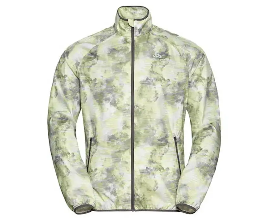 Odlo Löparjacka Jacket Essential Light Print herr Concrete Grey