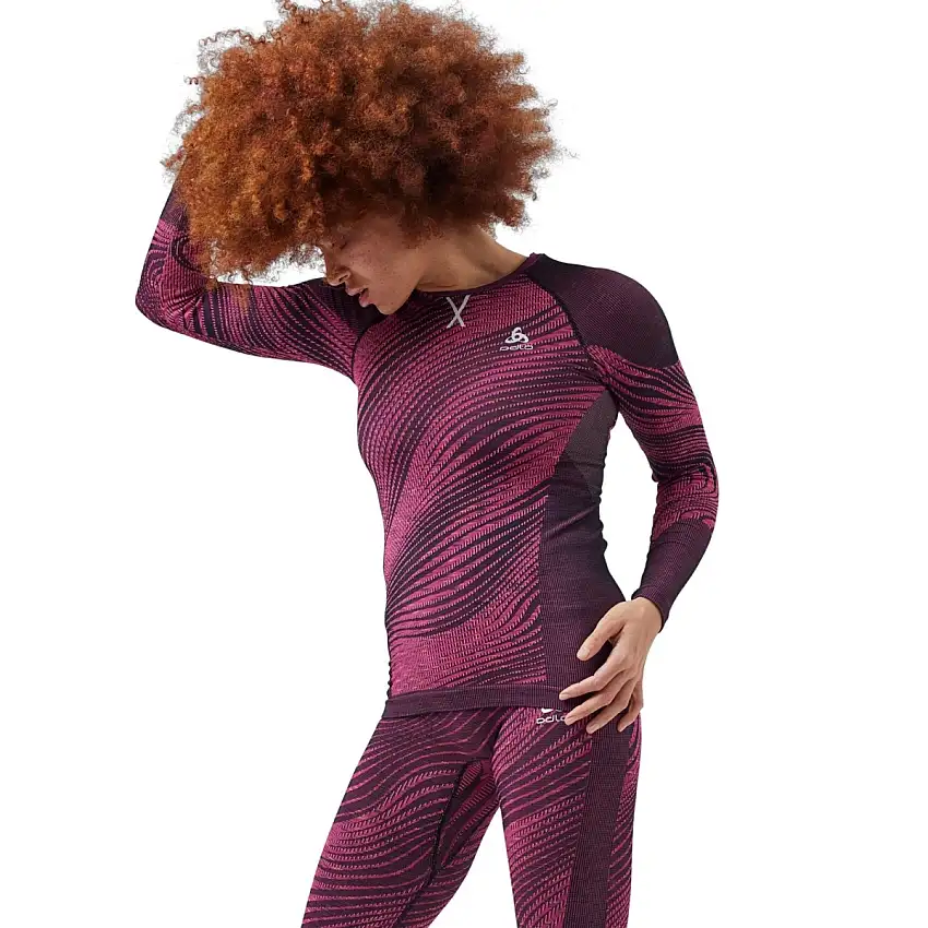 Odlo Löpartröja Top Crew Neck Long Sleeve dam Festival Fuchsia