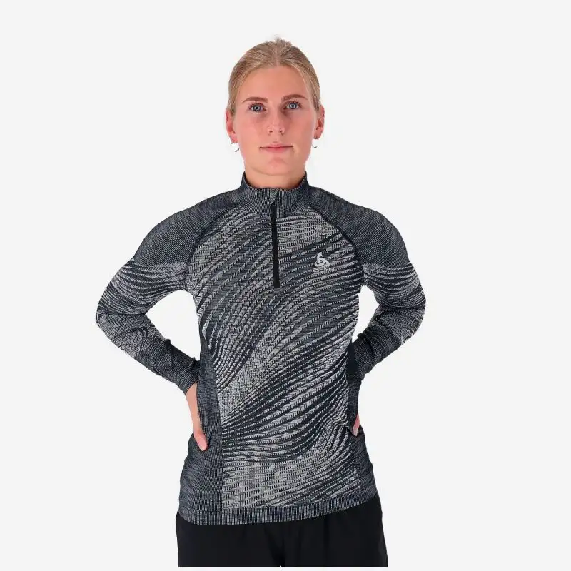 Odlo Löpartröja Top Turtle Neck Long Sleeve ½ Zip dam Black