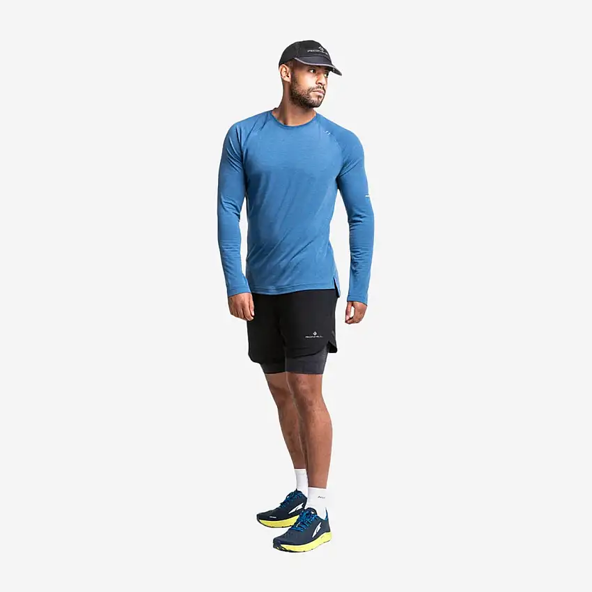 Ronhill Löpartröja Life Tencel Long Sleeve Tee herr Admiral/Limestone