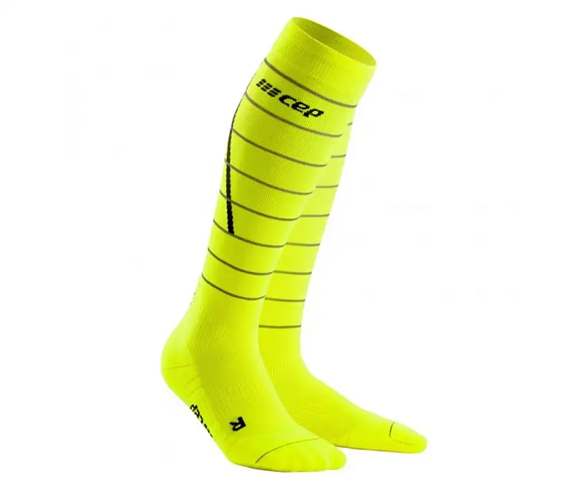 Cep Löparstrumpor Reflective Compression Socks dam Neon Yellow