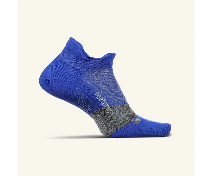 Feetures Löparstrumpor Elite Ultra Light No Show Tab unisex Buckle Up Blue