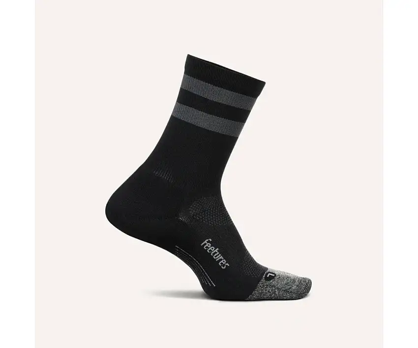 Feetures Löparstrumpor Elite Light Cushion Mini Crew unisex Black High Top Stripe
