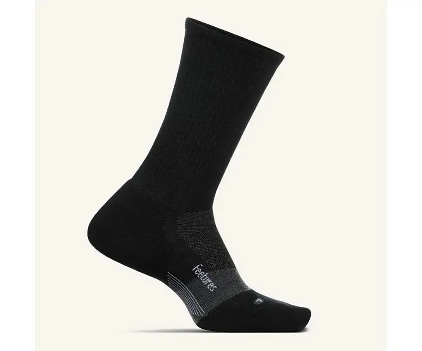 Feetures Löparstrumpor Merino 10 Cushion Crew unisex Charcoal