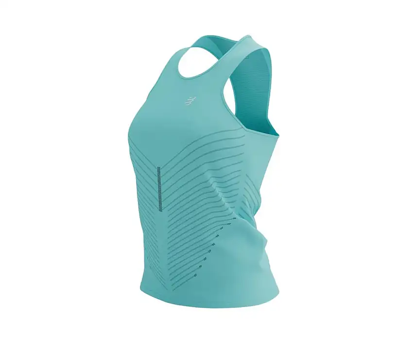 Compressport Löparlinne Performance Singlet dam Aqua/Hot Pink