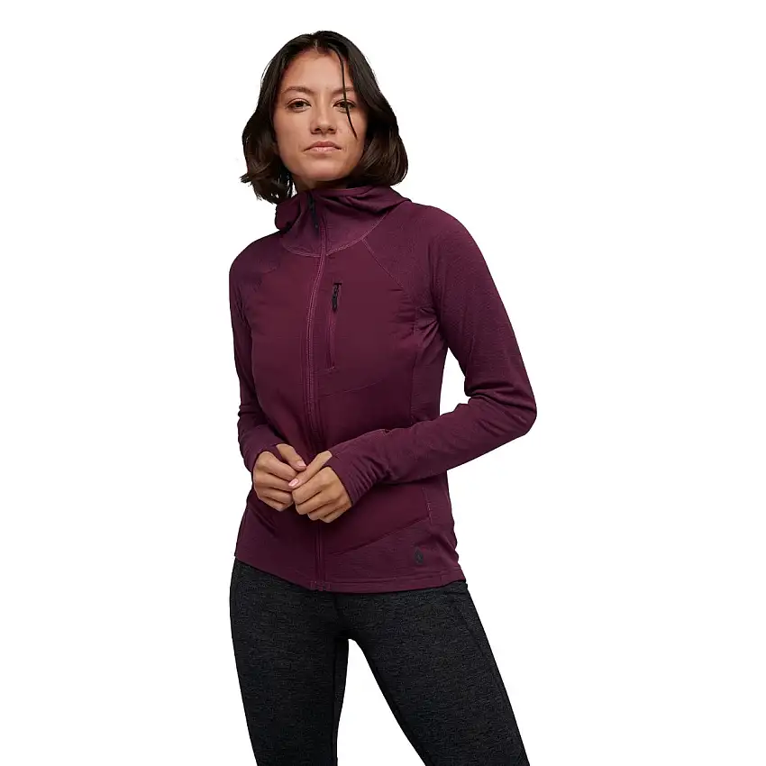 Black Diamond Löpartröja Coefficient Lt Hybrid Hoody dam Blackberry