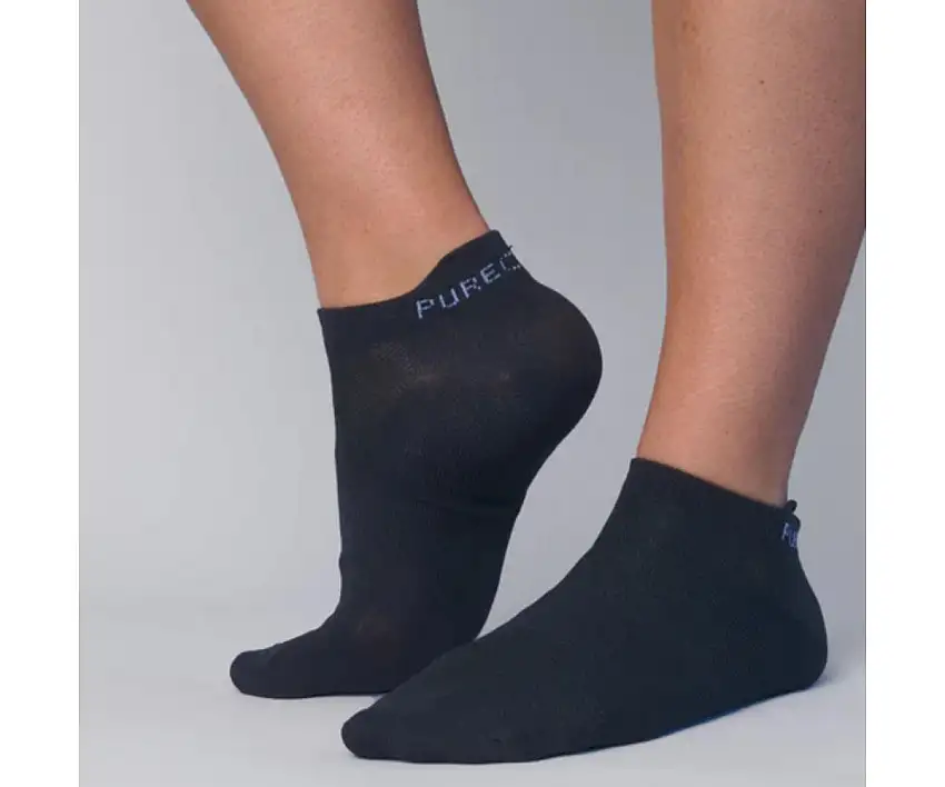 Purelime Löparstrumpor Footies 2-Pack dam Black/Black