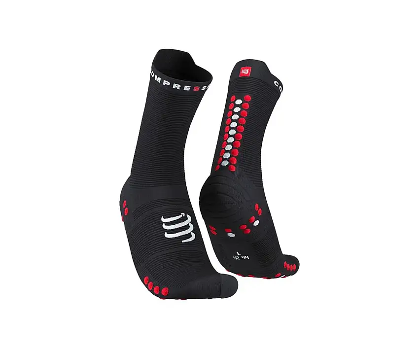 Compressport Löparstrumpor Pro Racing Sock V4.0 Run High dam Black/Red