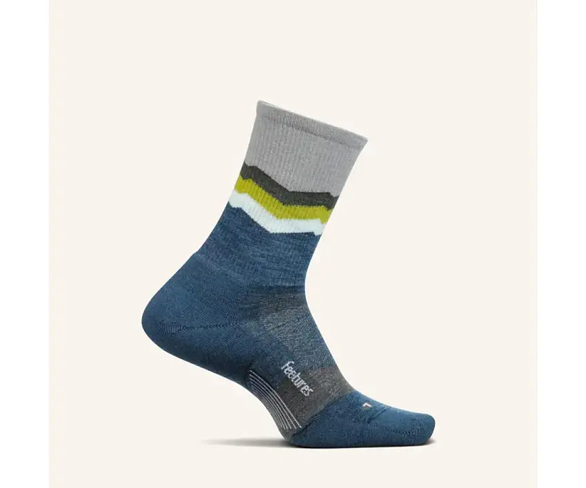 Feetures Löparstrumpor Merino 10 Cushion Mini Crew Socks unisex Switchback Navy