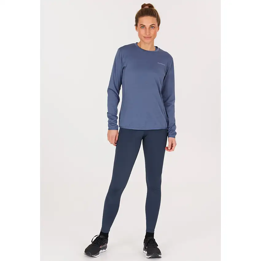 Endurance Löpartröja Leah Waffle Melange Loose Fit Tee dam Serenity Blue