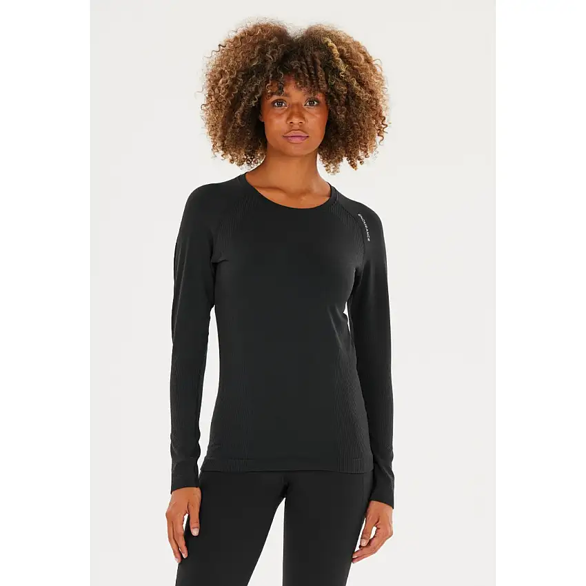 Endurance Löpartröja Halen Seamless Long Sleeves Tee dam Dark Grey Melange