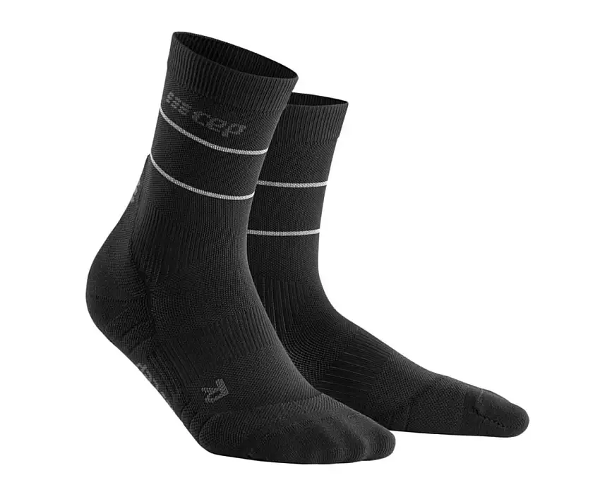 Cep Löparstrumpor Reflective Mid-Cut Socks herr Black