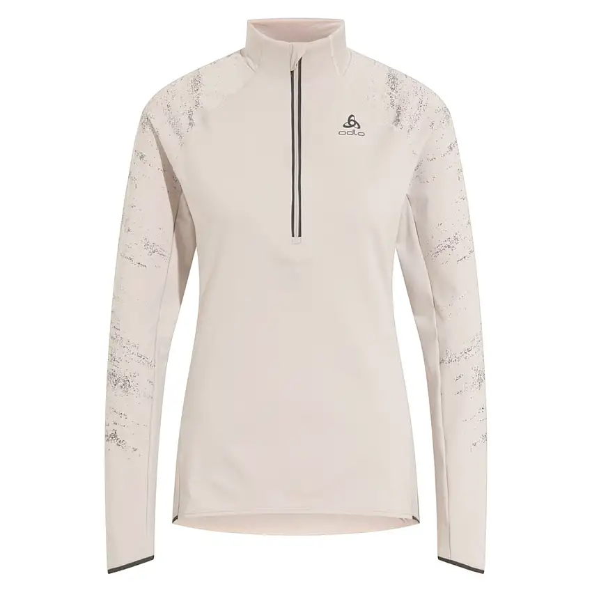 Odlo Löpartröja Zeroweight Ceramiwarm Reflective Mid Layer Half Zip dam Silver Cloud