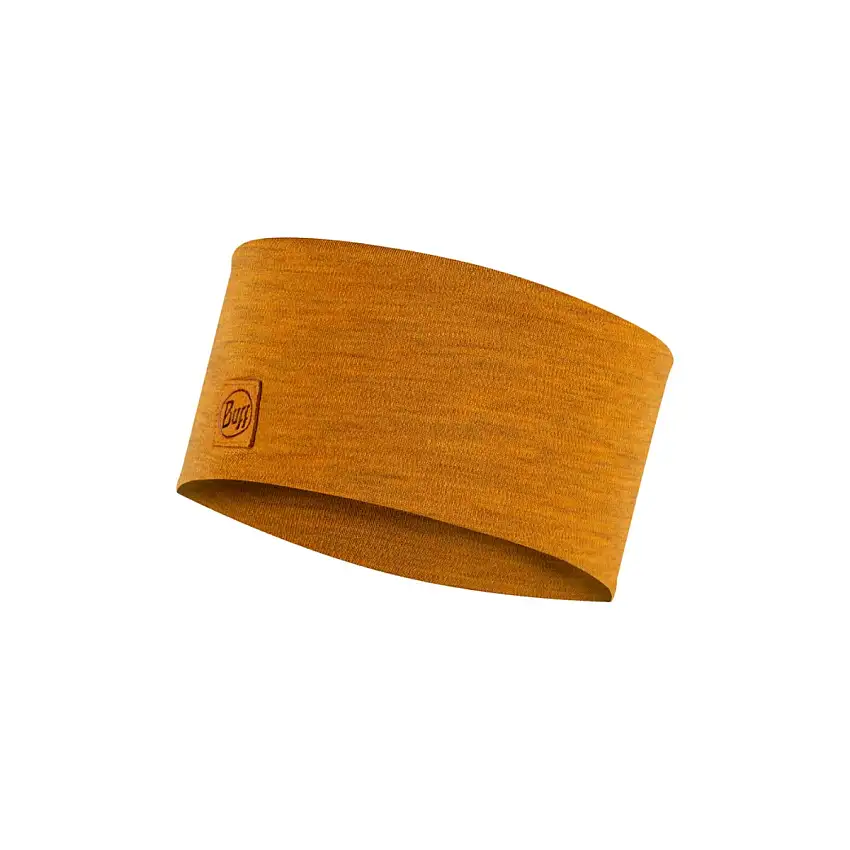 Buff Merino Wide Headband o/s unisex Solid Mustard