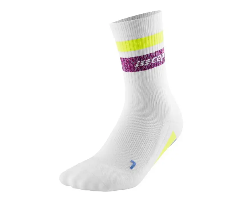 Cep Löparstrumpor Miami Vibes 80'S Women'S Mid Cut Sock dam White/Purple & Neon Yellow
