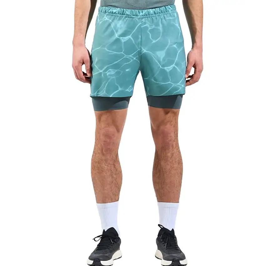 Odlo Löparshorts Zeroweight 5 Inch Print 2-In-1 Shorts herr Artic