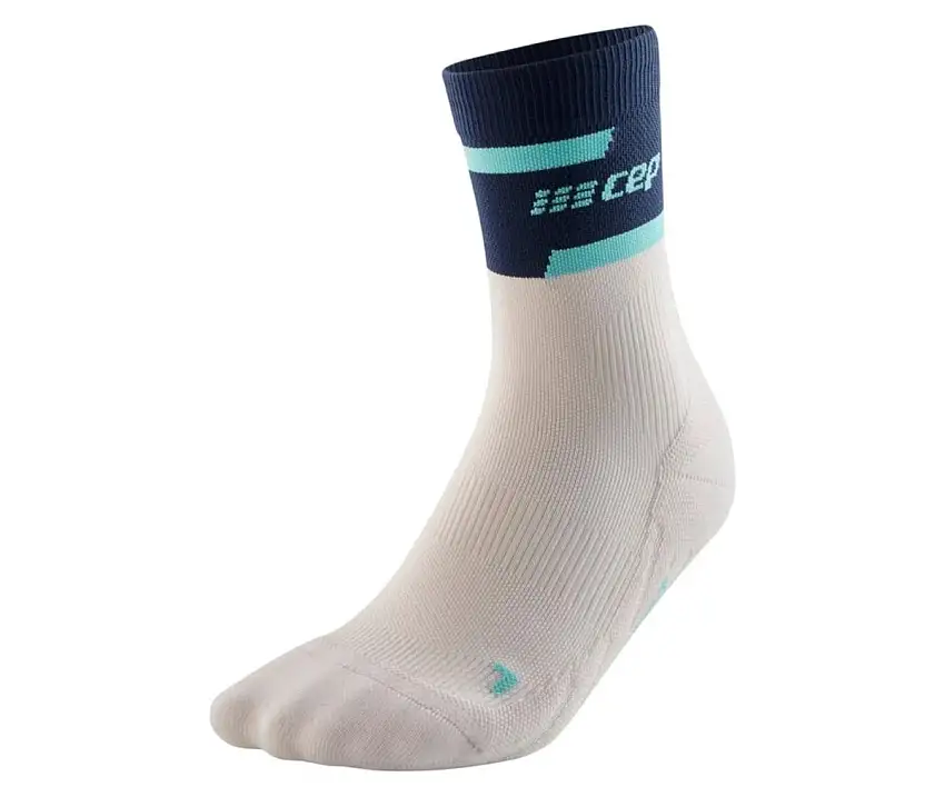 Cep Löparstrumpor The Run Compression Socks Mid Cut Blue/Off White herr