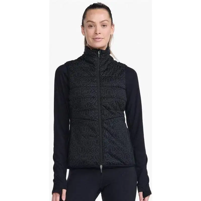 Löparväst 2XU Ignition Insulation Vest Dam Black/Abstract Monogram