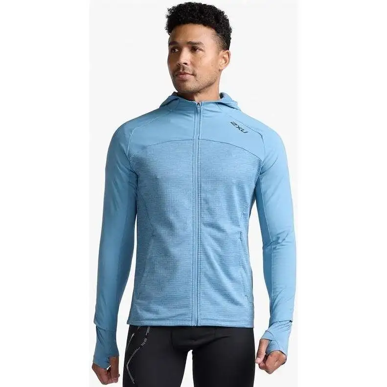 Löpartröja 2XU Ignition Shield Hood Mid Herr Black/Black Reflective
