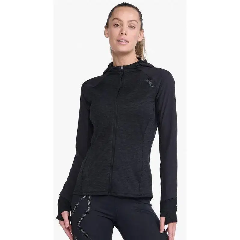 Löpartröja 2XU Ignition Shield Hood Mid Dam Black/Black Reflective