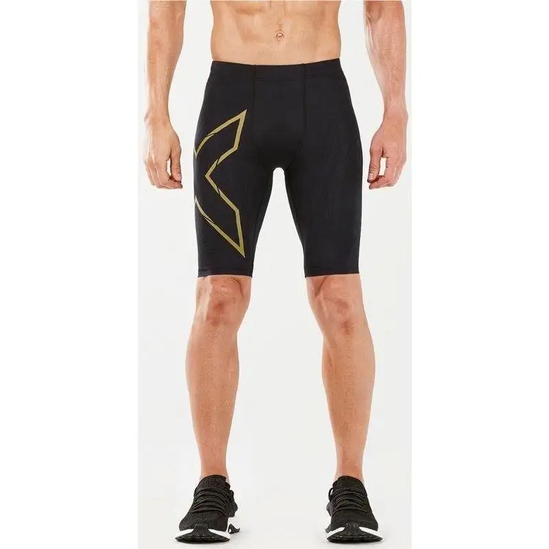 Löparbyxor 2XU Light Speed Compression Short Herr Black/Gold Reflective
