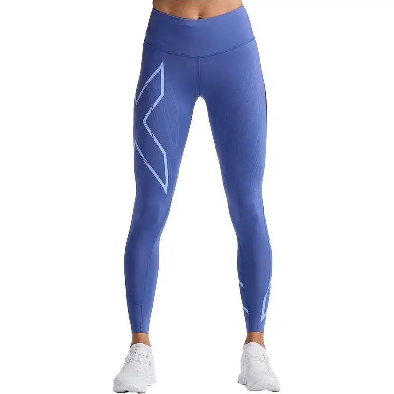 Löparbyxor 2XU Light Speed Mid-Rise Compression Tights Dam Marlin/Hydrangea Reflective